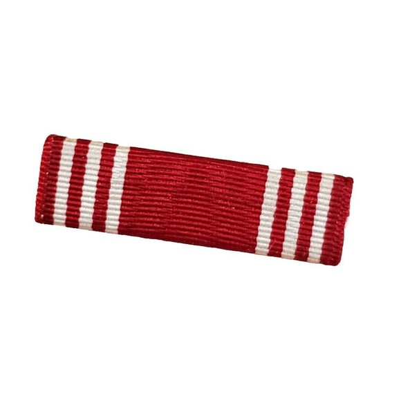 VTG WWII US Army Campaign Good Conduct Ribbon Bar Red White Stripes 1940s EUC - Picture 3 of 3